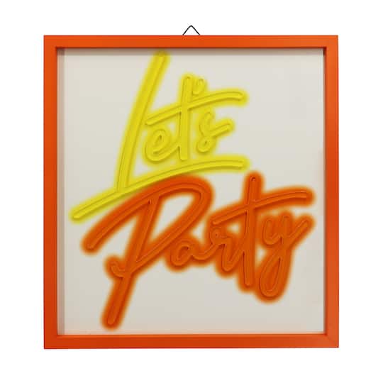 Yellow &#x26; Orange Neon Let&#x27;s Party Wall Sign by Ashland&#xAE;